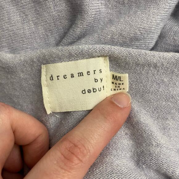 Dreamers by Debut V-Neck Sweater Womens Size M/L Purple Boho Lagenlook‎ - Picture 2 of 7